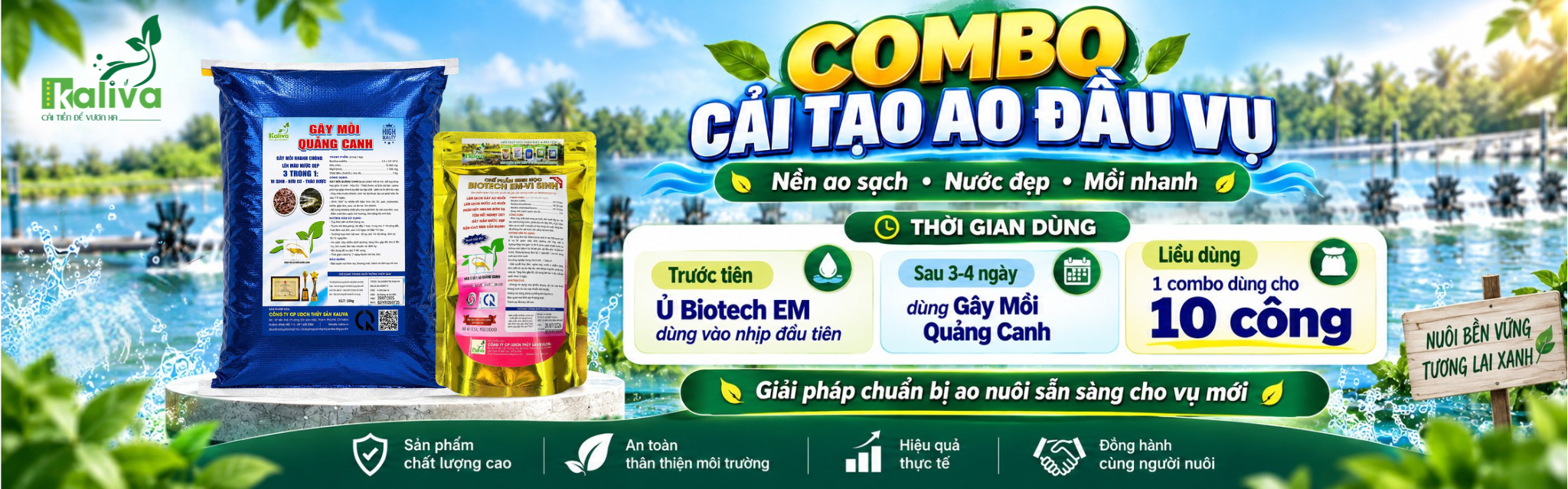 Combo giải pháp nuôi tôm bền vững Kaliva